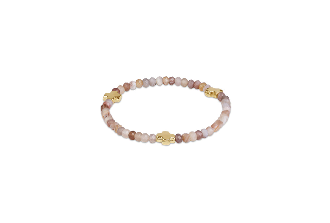 Extends Signature Cross Gold 4mm Gemstone Bracelet