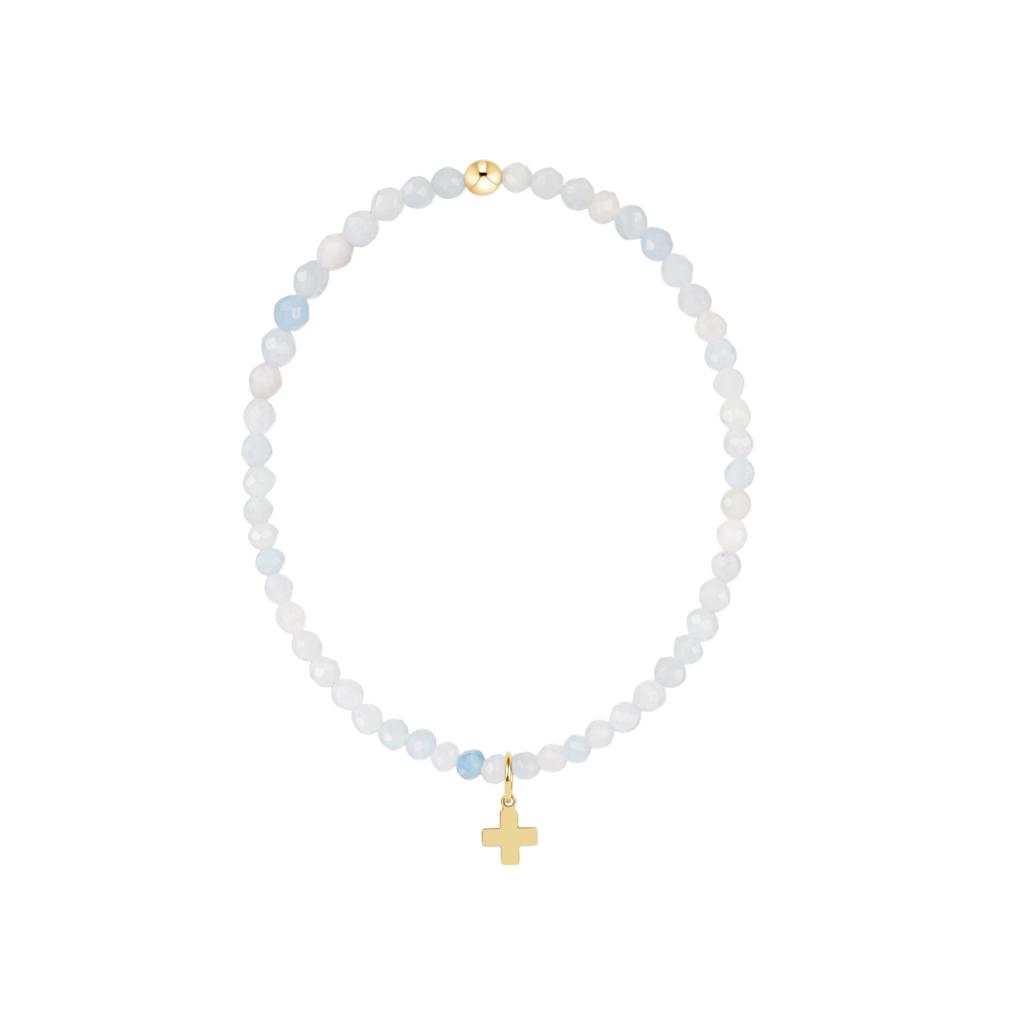 Classic Aquamarine 3mm Bracelet - Signature Cross