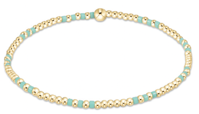 Hope Joy Pattern 2mm Bead Bracelet - Mint