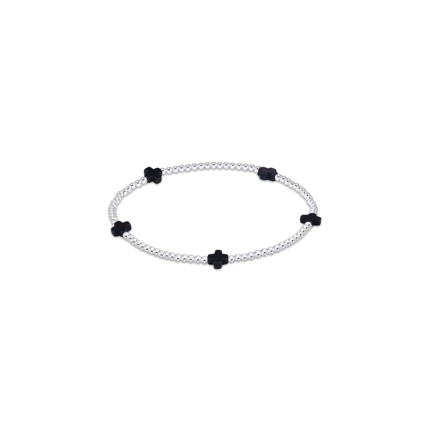 Signature Cross Small 2mm Sterling Bracelet - Navy
