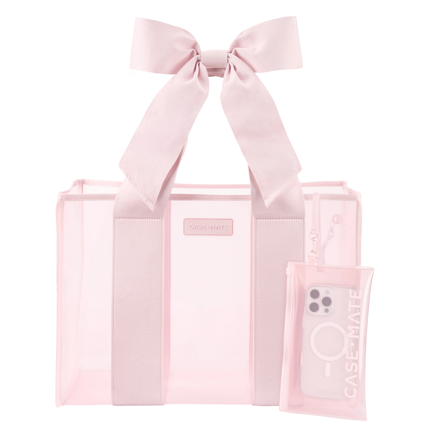 Jelly Bow Tote w/ Phone Pouch - Ballet Pink
