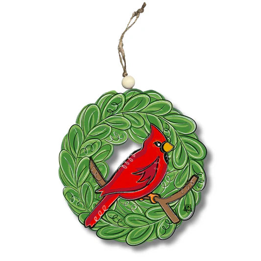 Cardinal wreath ornament