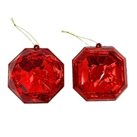Red Precious Gem Ornament Red 4"