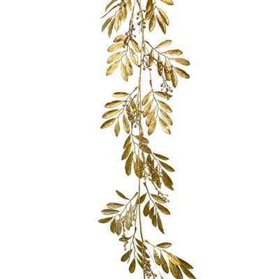 Elegant Tea Lea Berry Garland - Gold 50"