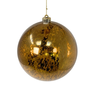 Plastic Mercury Shiny Ball Ornament 4" Chocolate