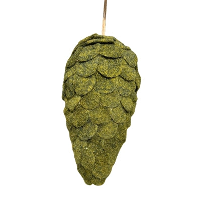 Mossy Pinecone Ornament 7"