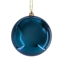 6" Plastic Shiny Finish Ball Ornament - Navy Blue