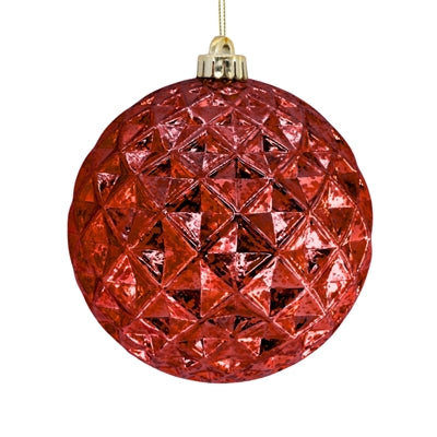 Mercury Finish Diamond Orn. 6'' - Red