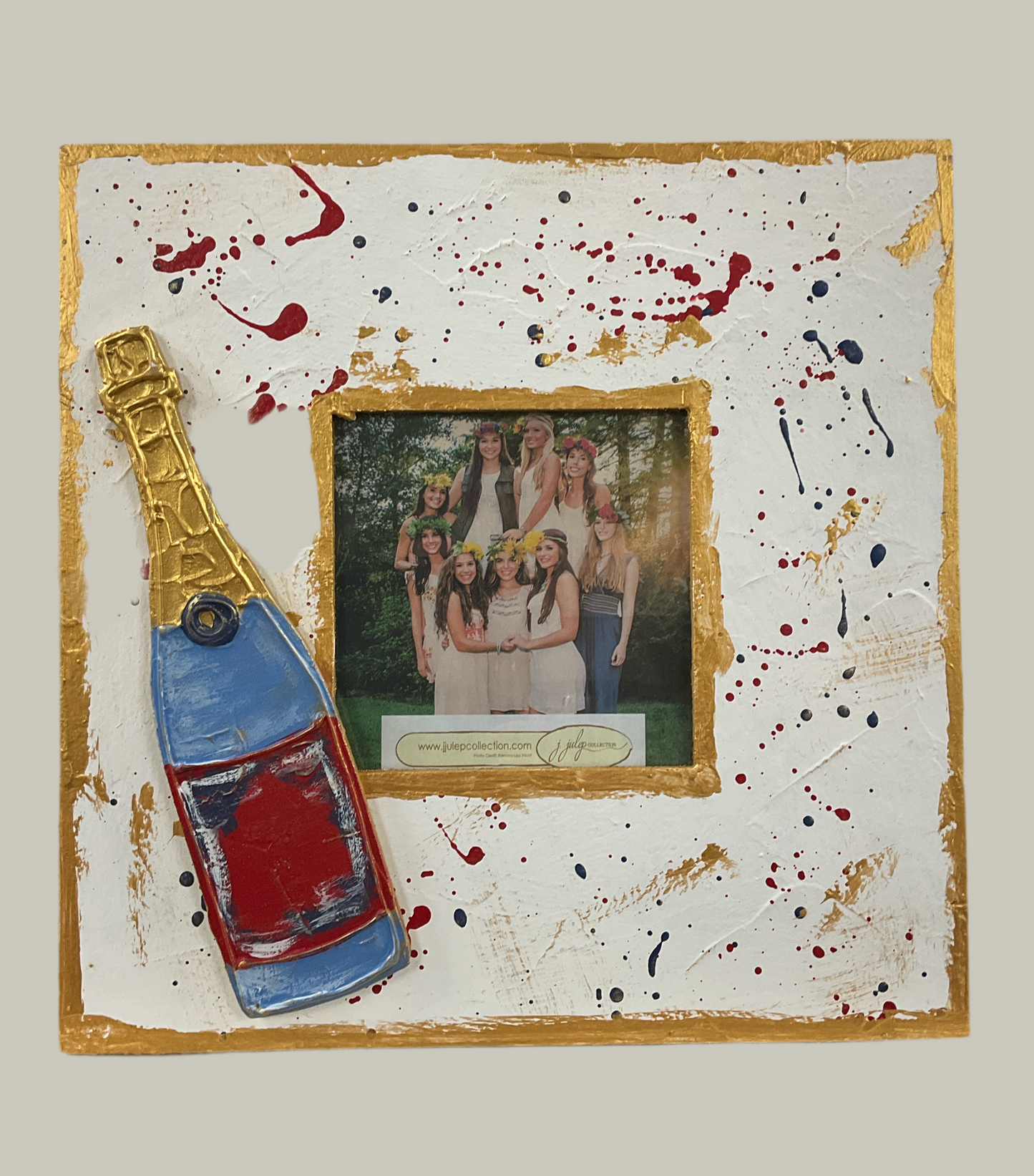 5x5 Champagne Red/Blue Frame