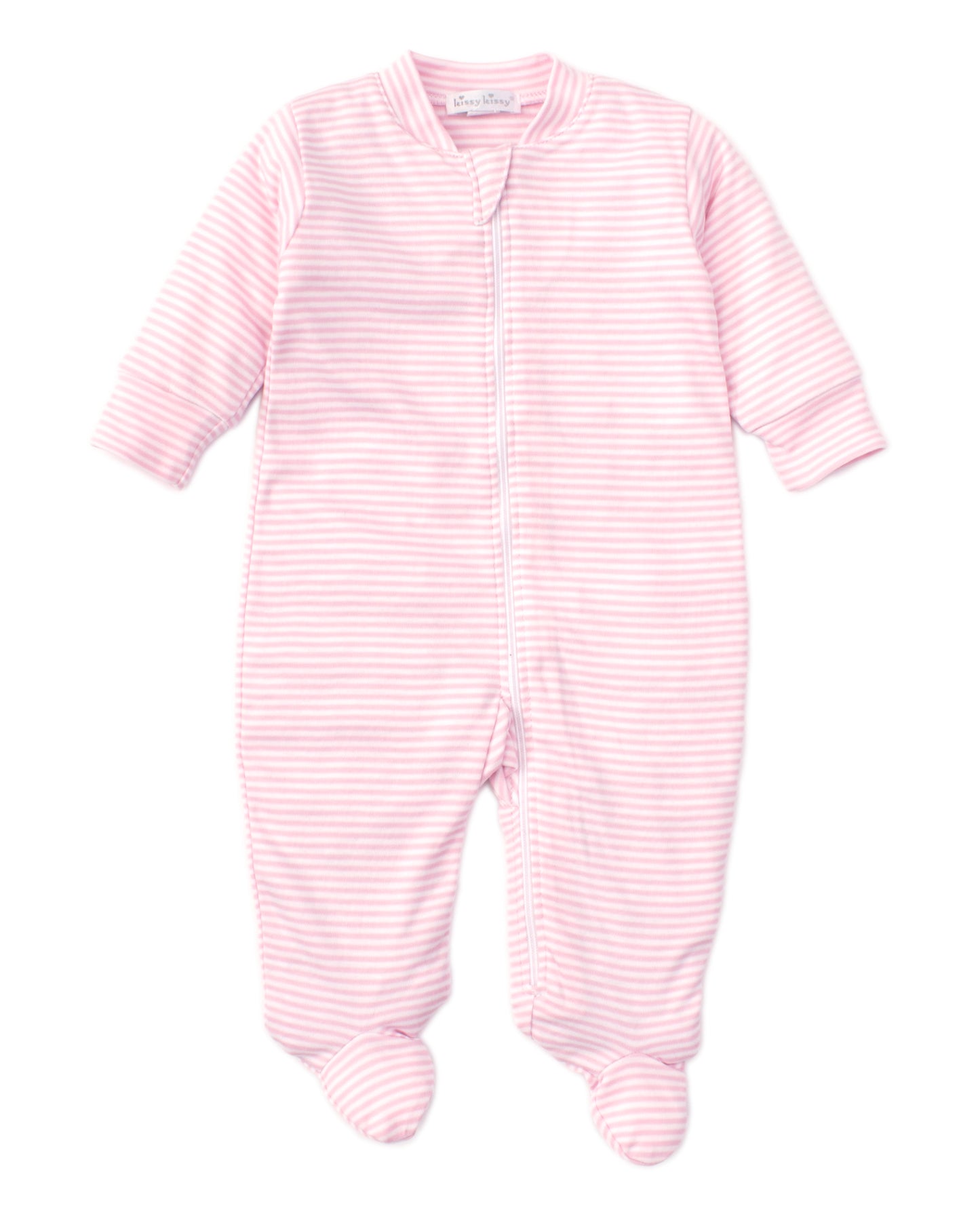 Stripes Footie With Zip