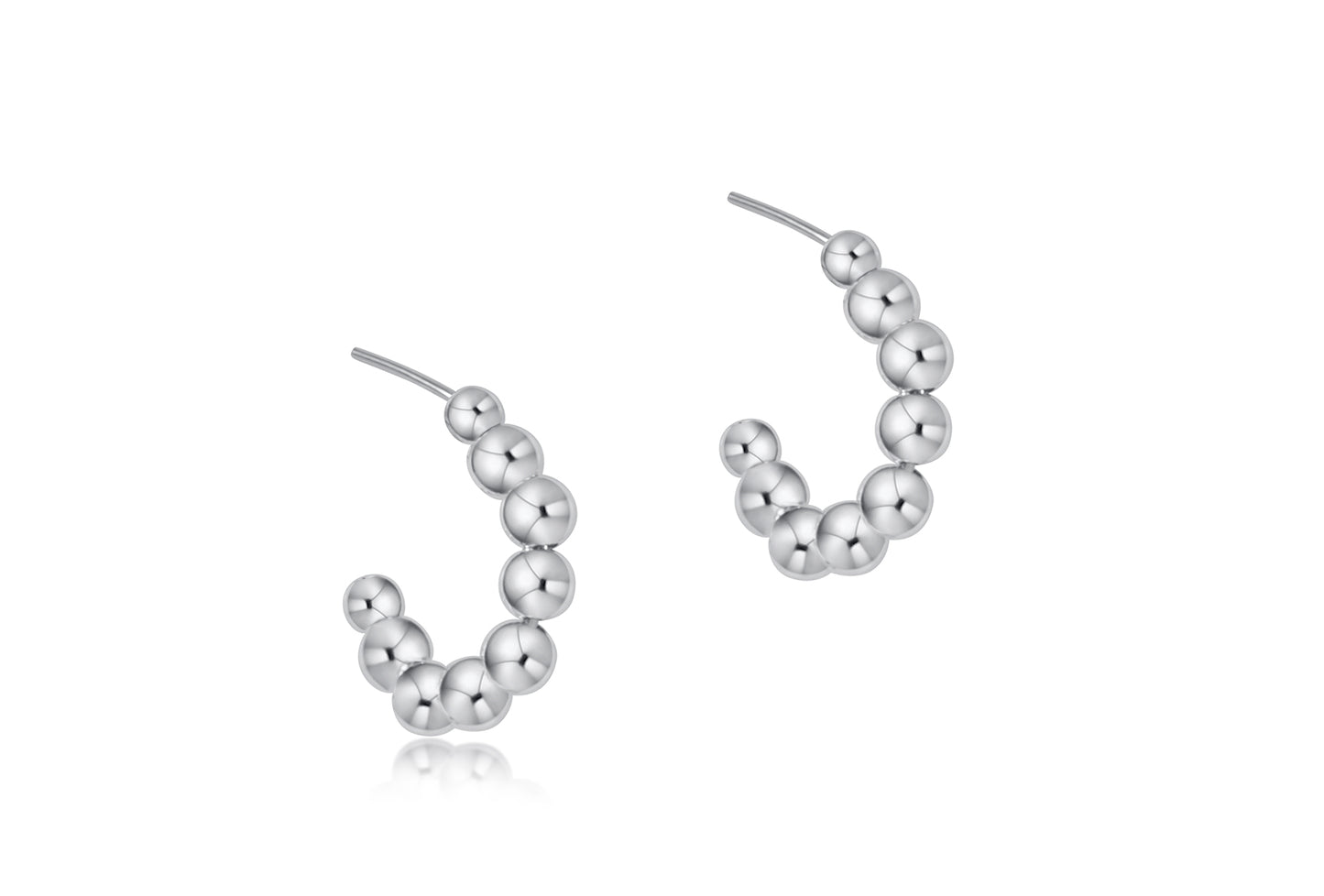 Beaded Classic 1" Post Hoop - 4 mm Sterling Bead