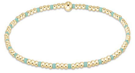 Hope Sincerity Pattern 2mm Bead Bracelet -Mint