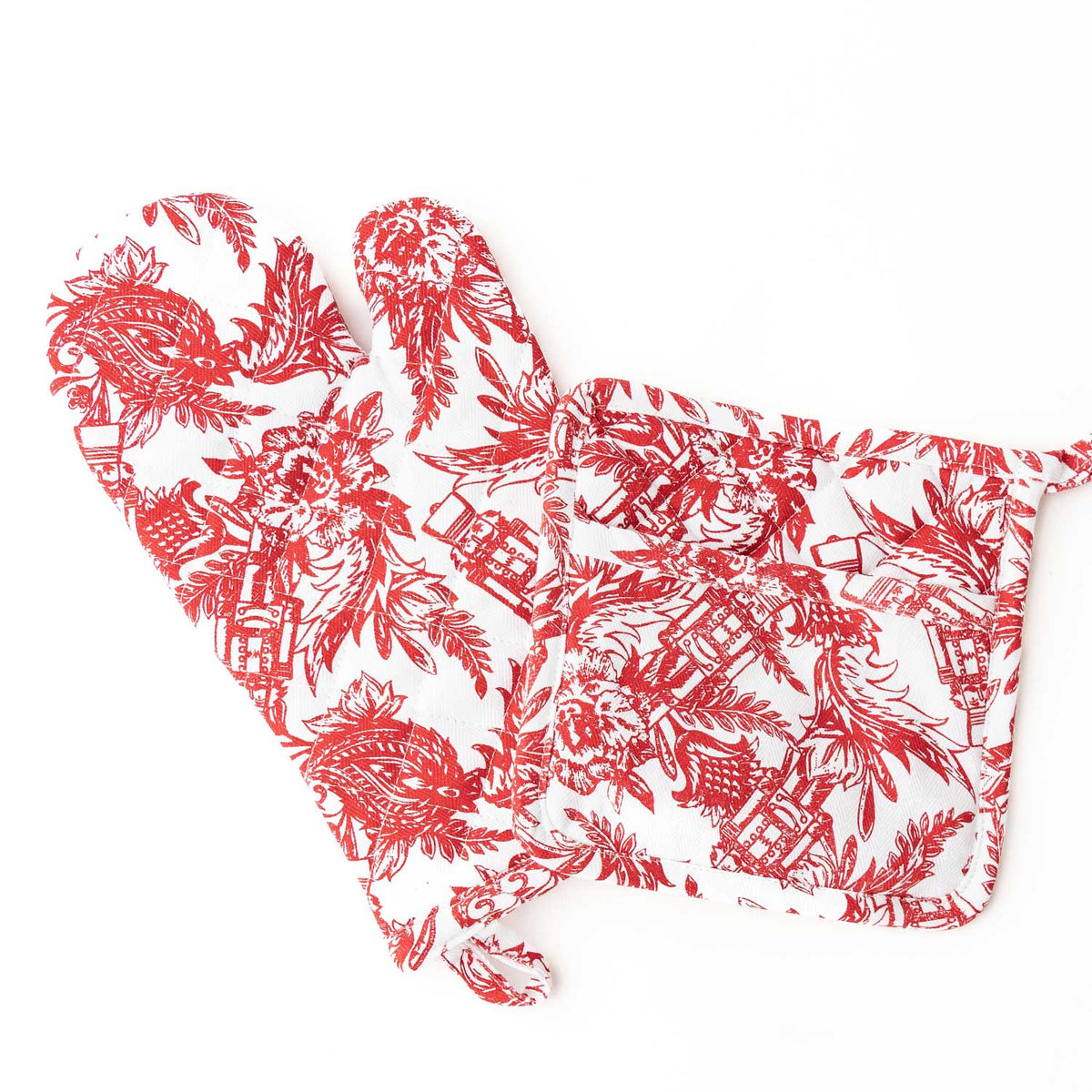 Oven Mitt Set - Nutcracker Toile