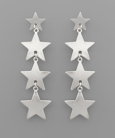 Silver Star Dangle Earring