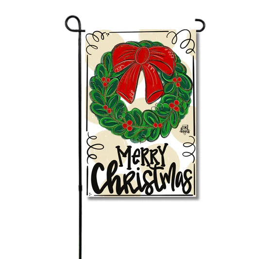 Christmas wreath flag