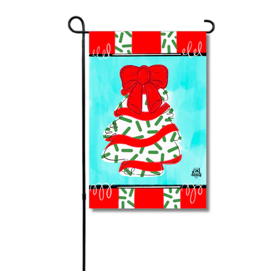 tree cake glam garden flag
