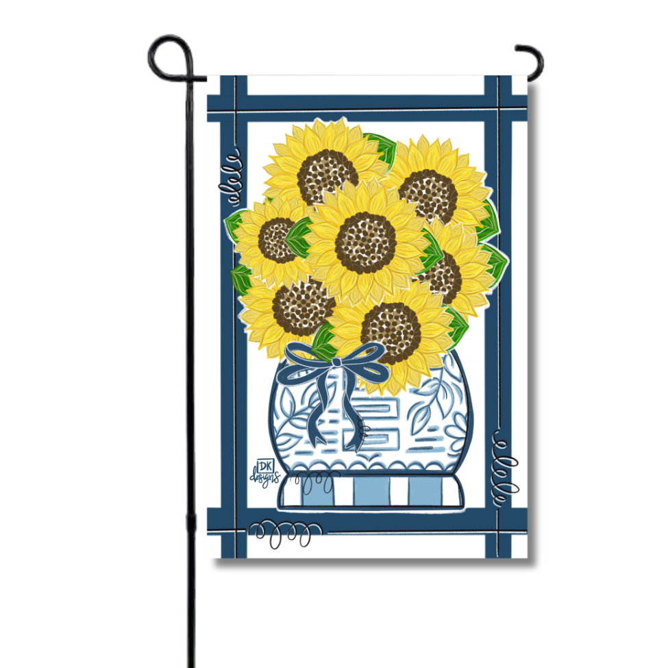 Sunflower Flower Pot Garden Glam Flag