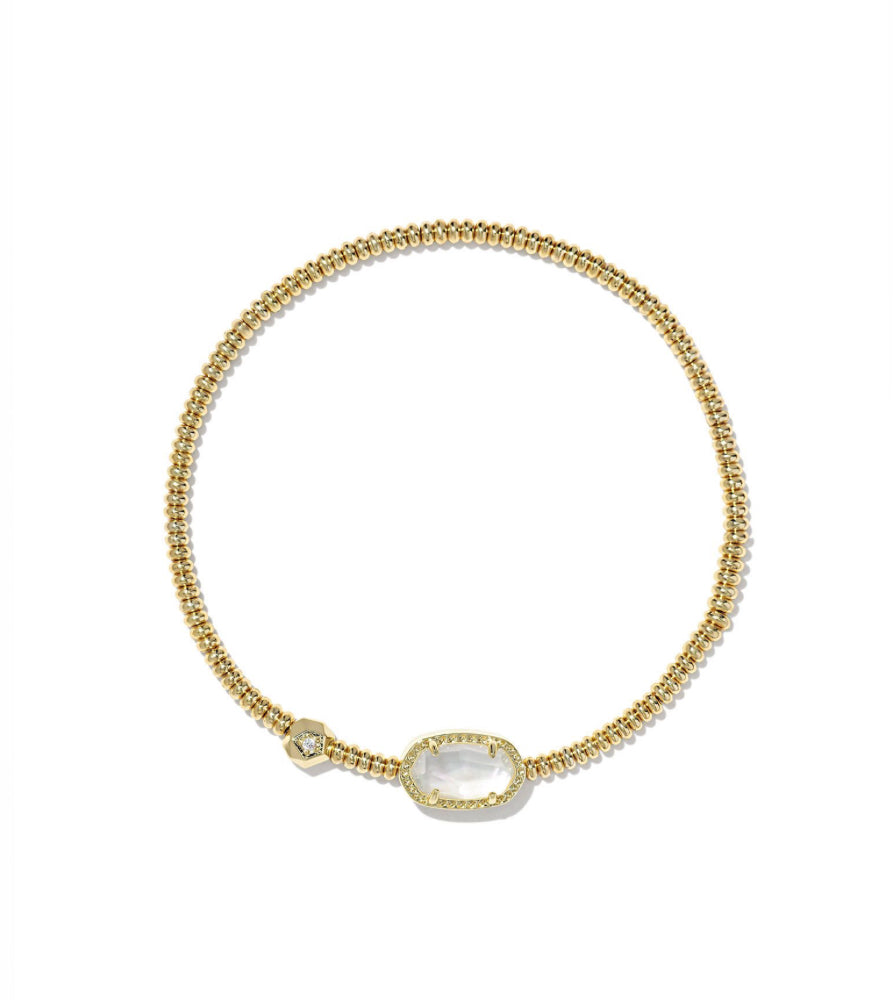 Grayson Stretch Bracelet - Gold Ivory Mother of Pearl