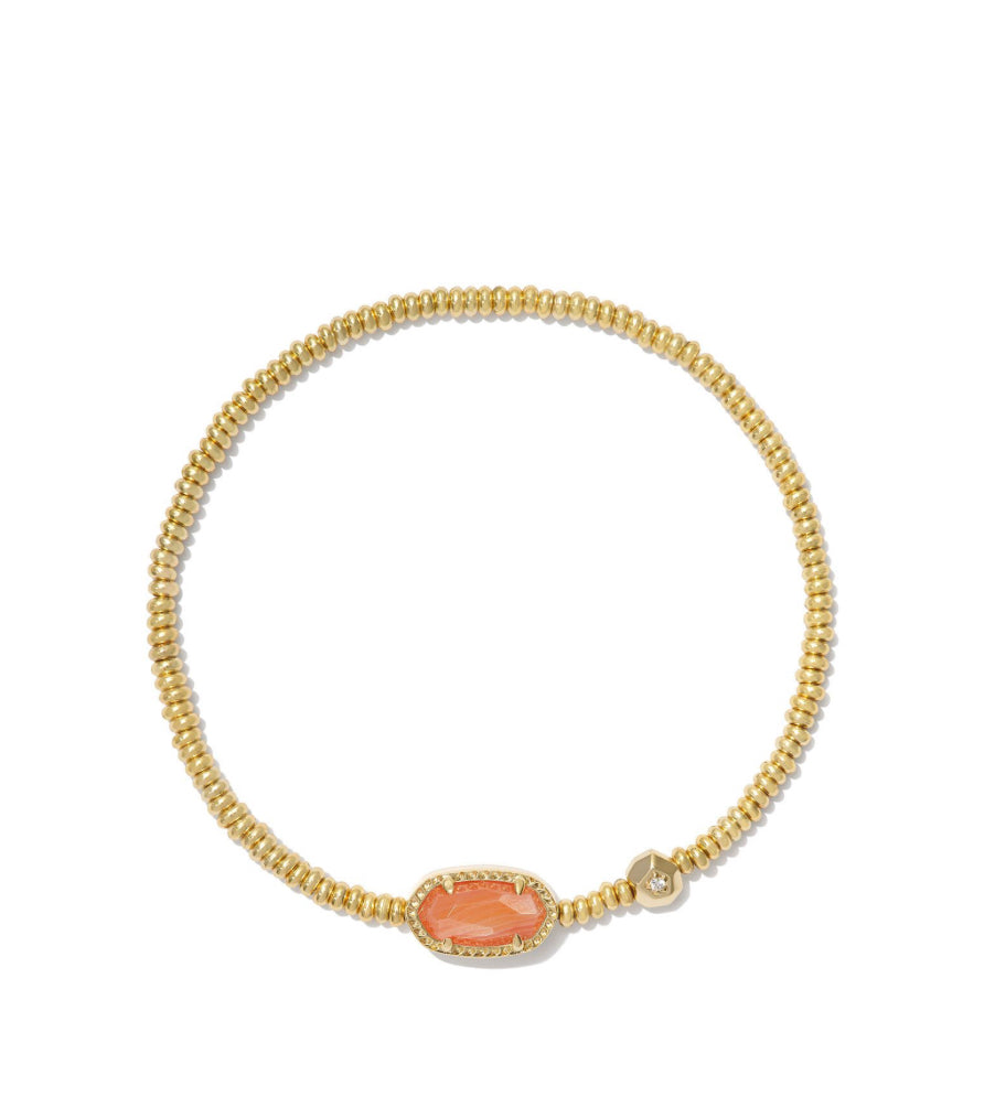 Grayson Stretch Bracelet - Gold Orange Banded Agate