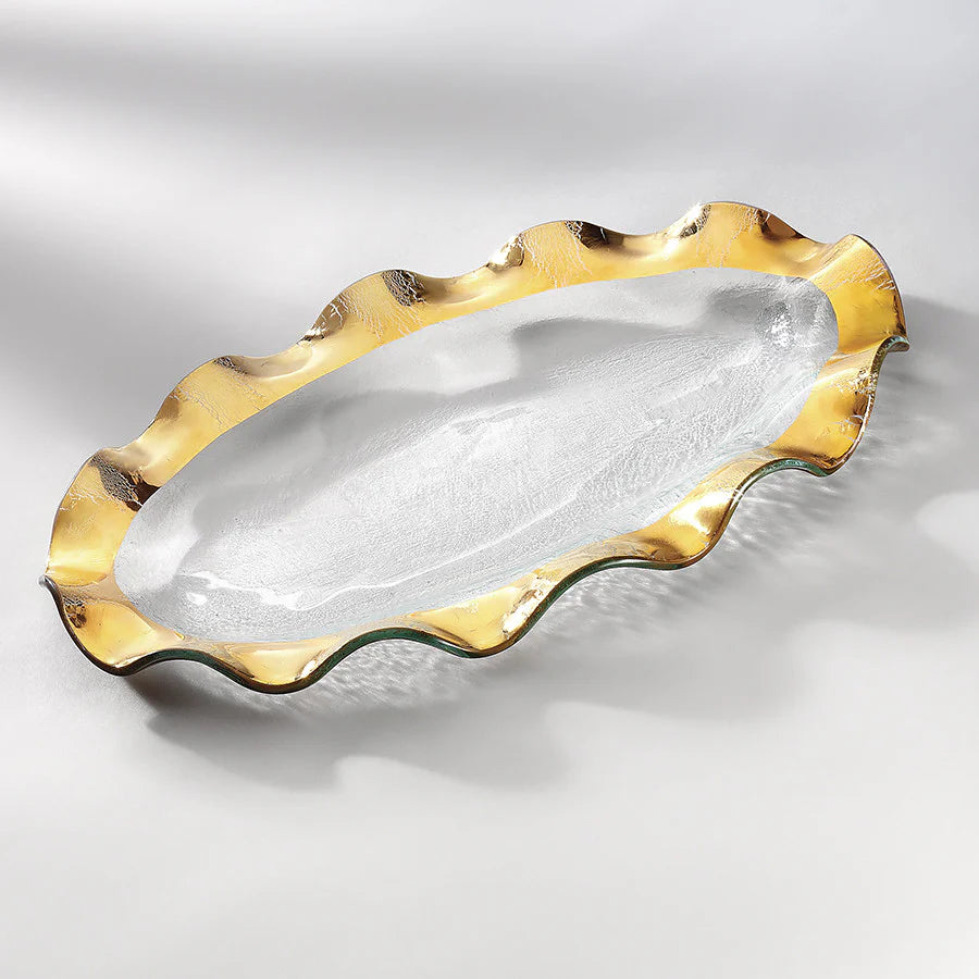 Ruffle Oval Plat Gold P 181 (14 1/2 X 9)