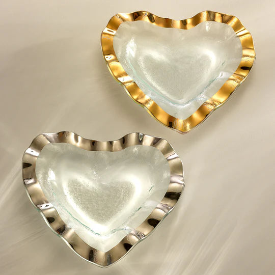 Ruffle Heart Bowl 8 " G201