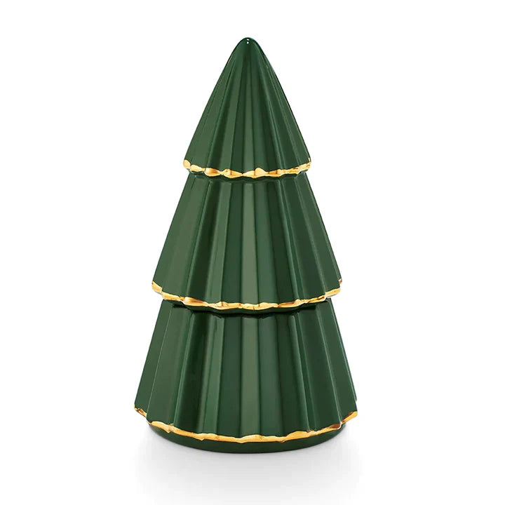 Tried & True Vanilla Spruce Gilded Tree Ceramic Candle