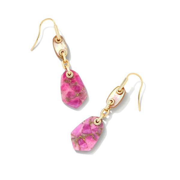 Ashlyn Drop Ear Gold Magenta