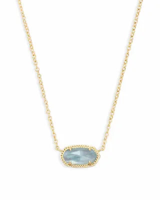 Elisa Necklace Gold Light Blue Illusion
