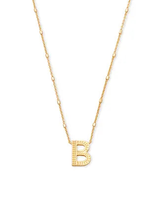Letter B Gold Pendant Necklace