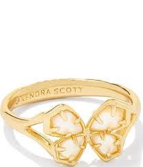 Mae Butterfly cocktail ring Gold Abalone size 7
