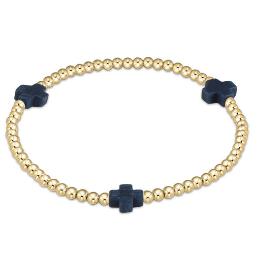 Extends - Signature Cross Gold Pattern 3mm Bead Bracelet