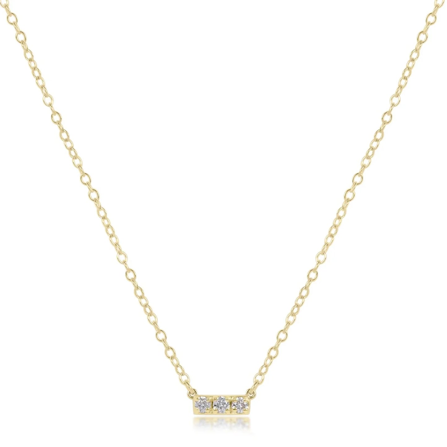 14K Gold & Diamond Significance Bar Necklace
