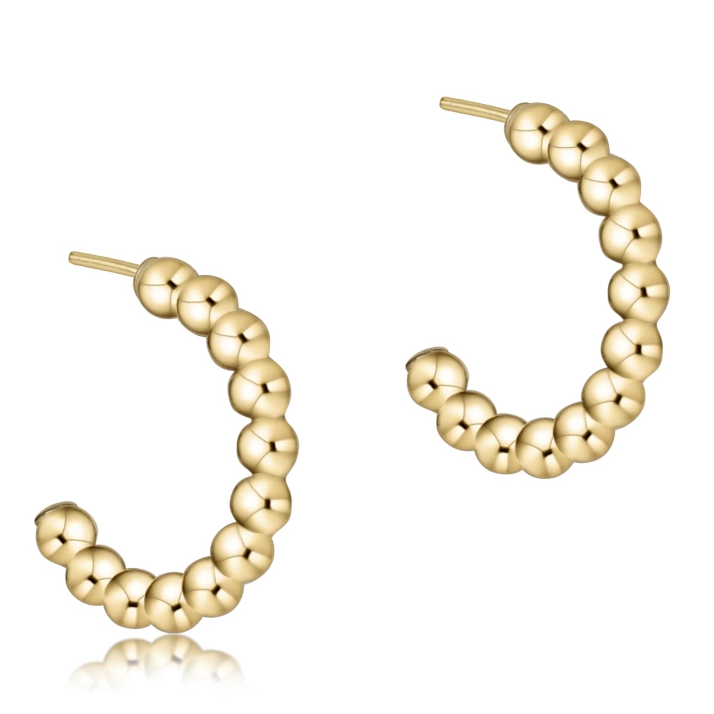 Bead Classic 1" Post Hoop 3mm Gold