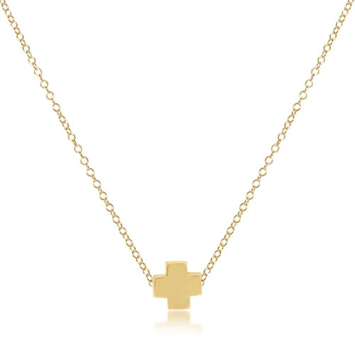 16" Necklace Gold-Signature Cross Gold