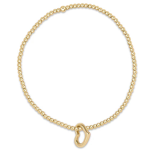Extends classic gold 3mm bead bracelet - Love Charm