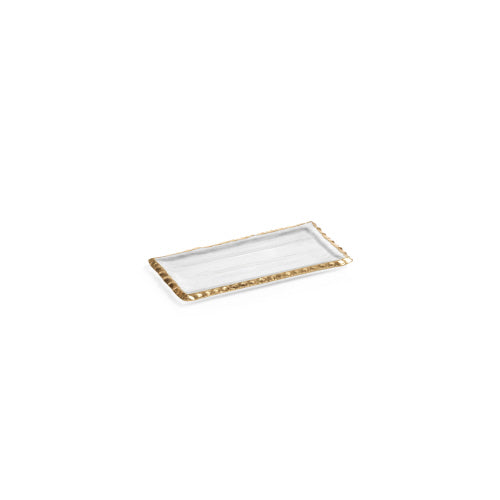 Rect Tray Jagged Gold Rim-9"