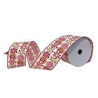 Twisted Peppermint Red/White/Green Ribbon 2.5” X 10 yd