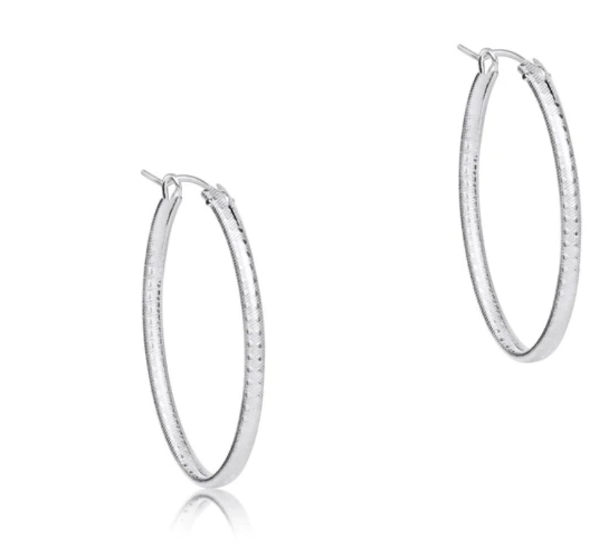 Oval Sterling 1" Hoop - textured