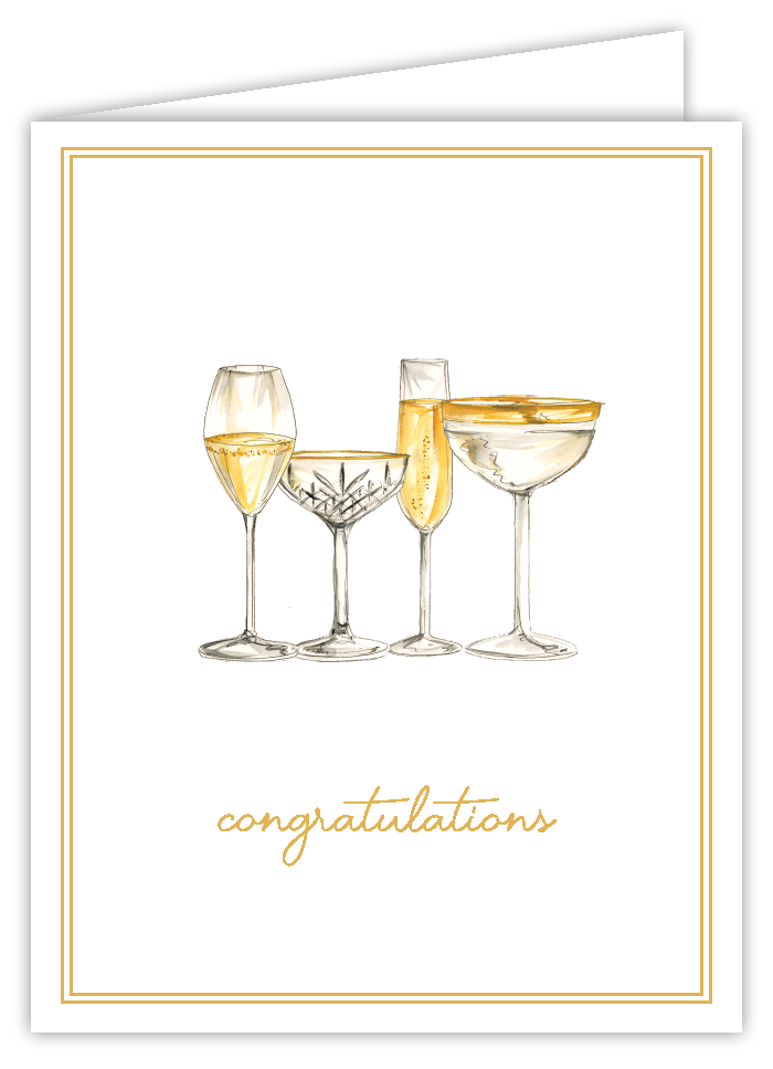 Congratulations Champagne Glasses Greeting Card