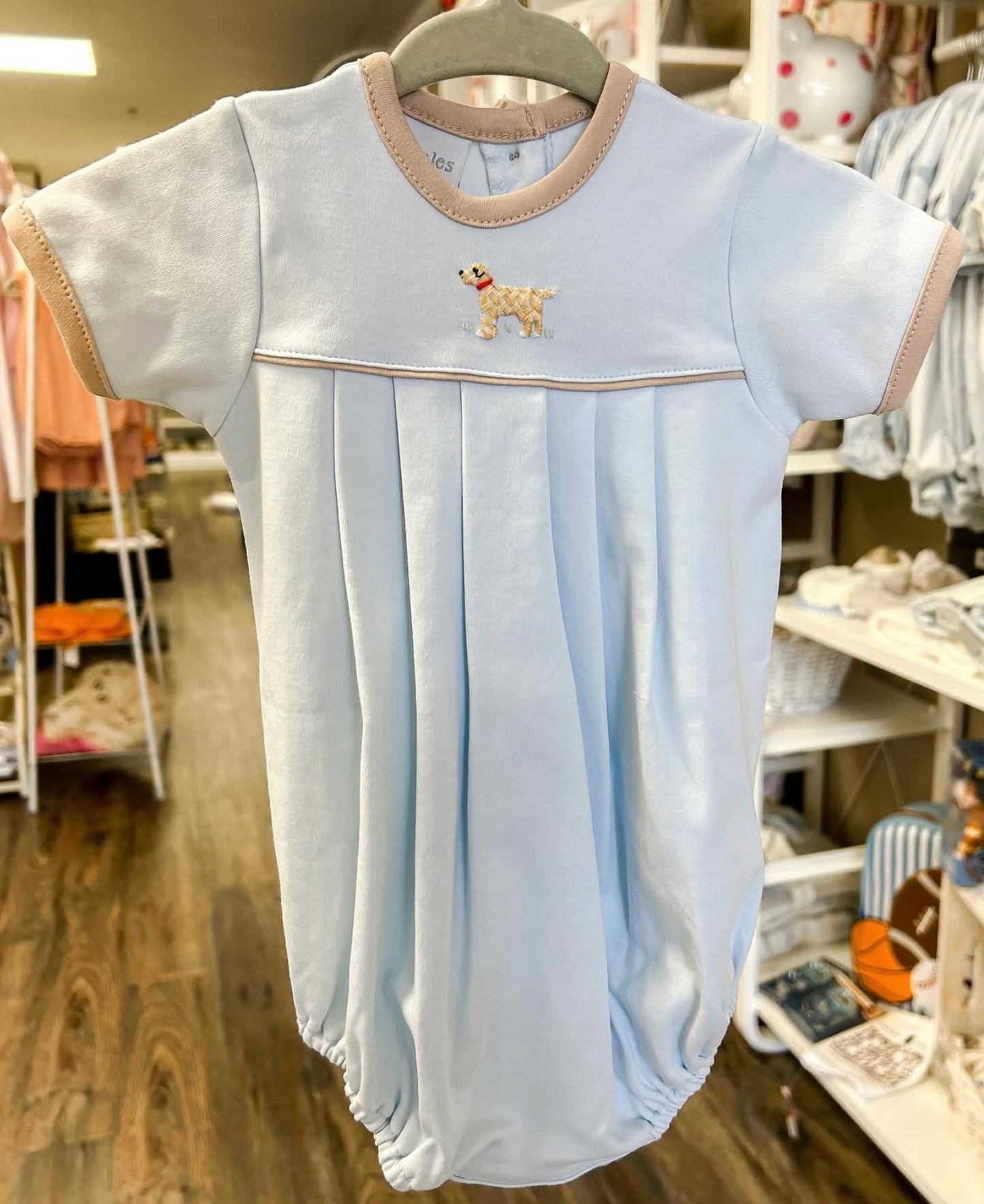 Mini Winston Pleated Romper with Dog