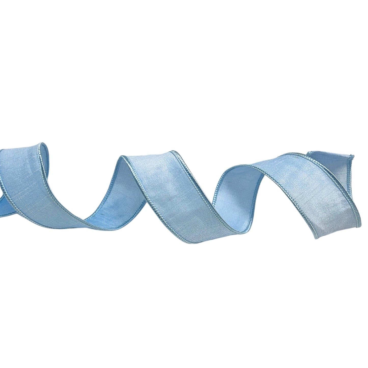 FAUX DUPIONI 1.5” X 10 YD LIGHT BLUE