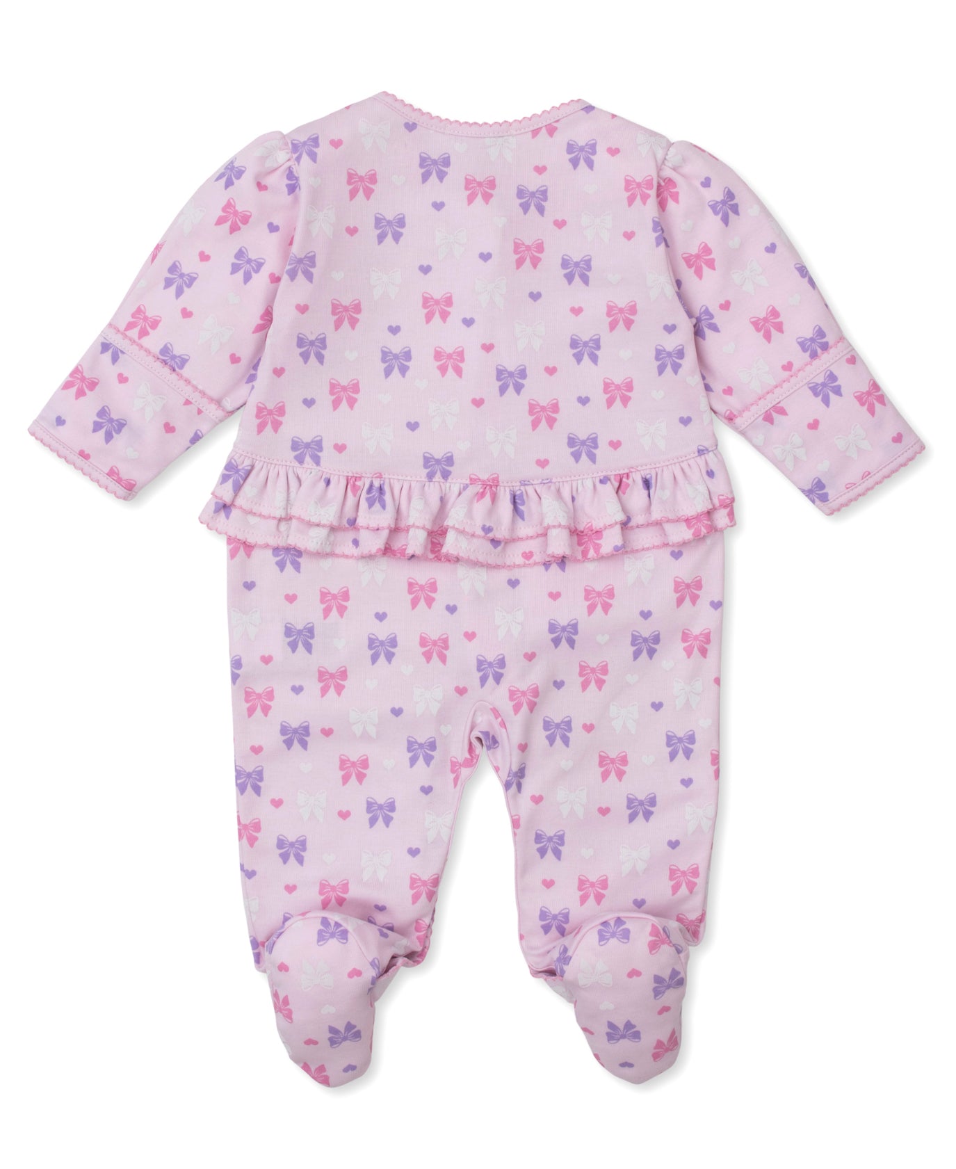 Billowy Bows Footie - Pink