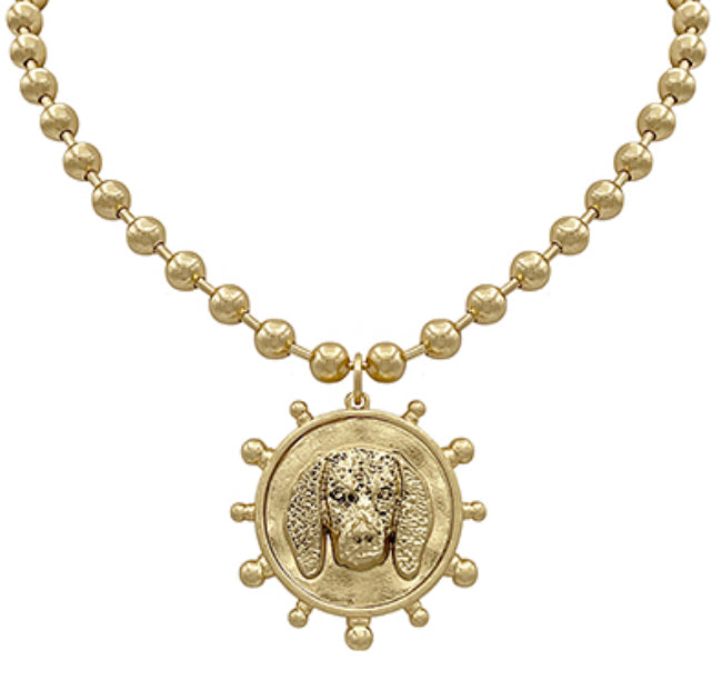 Smokey Hound Dog Coin Necklace