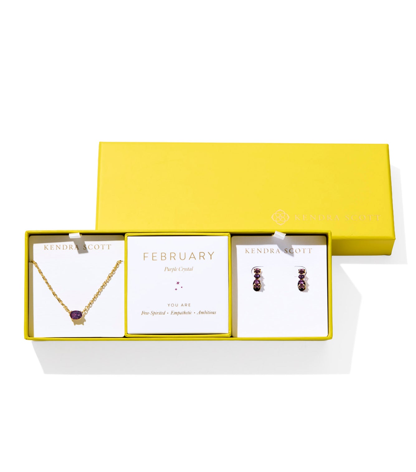 CAILIN BIRTHSTONE GIFT SET GOLD PURPLE CRYSTAL
