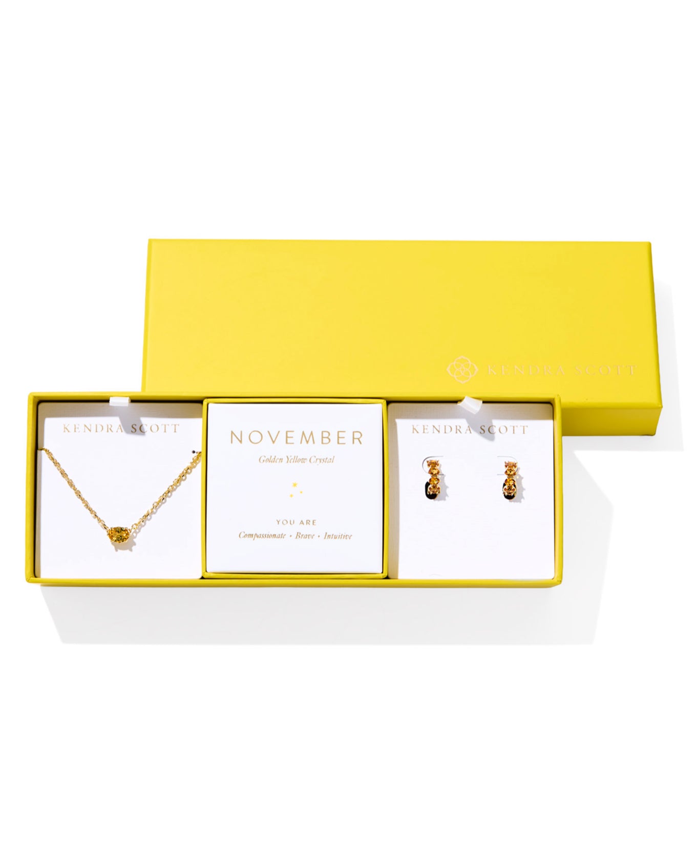 CAILIN BIRTHSTONE GIFT SET GOLD GOLDEN YELLOW CRYSTAL - NOVEMBER