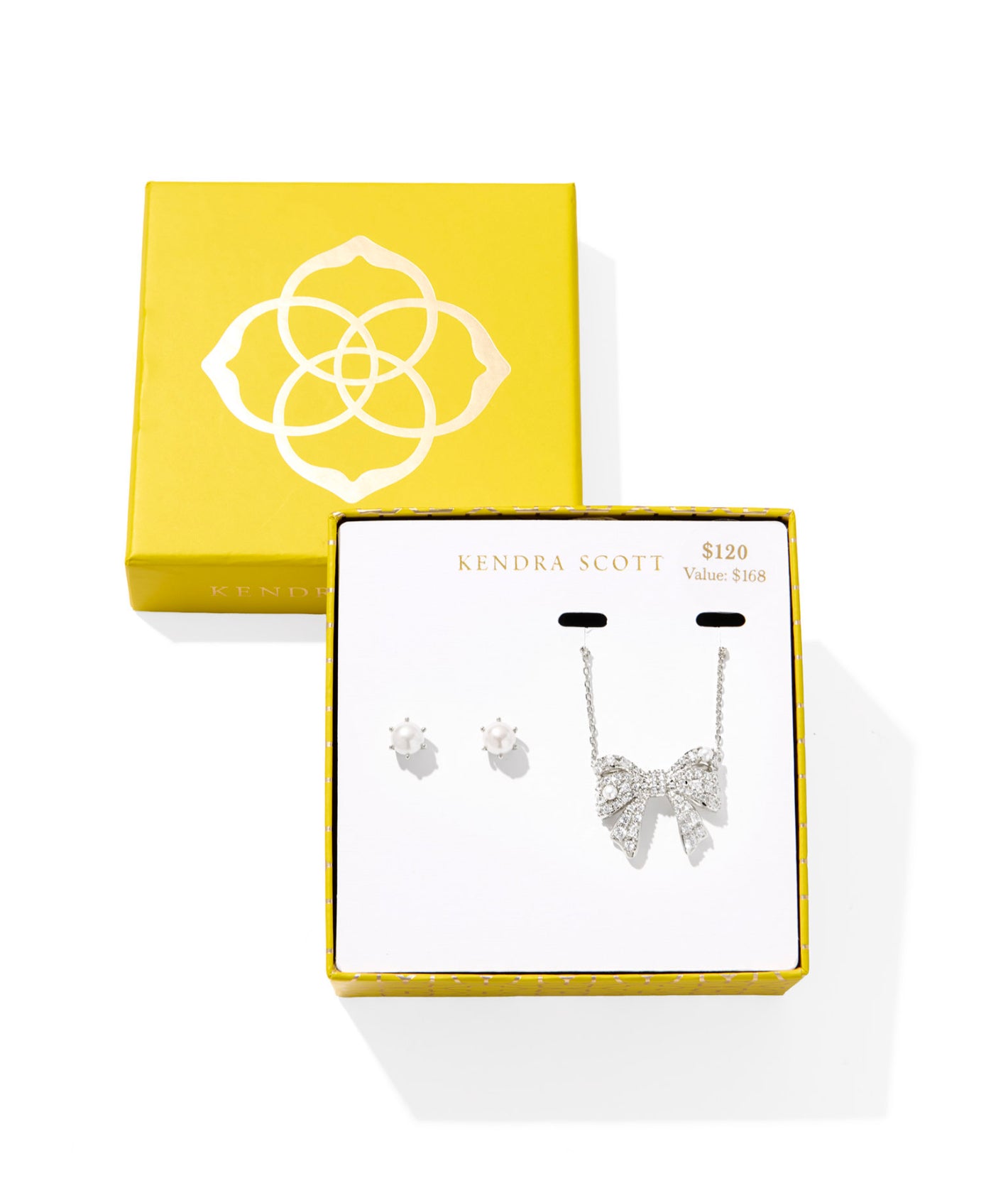 KRISTA BOW AND ASHTON GIFT SET SILVER WHITE MIX