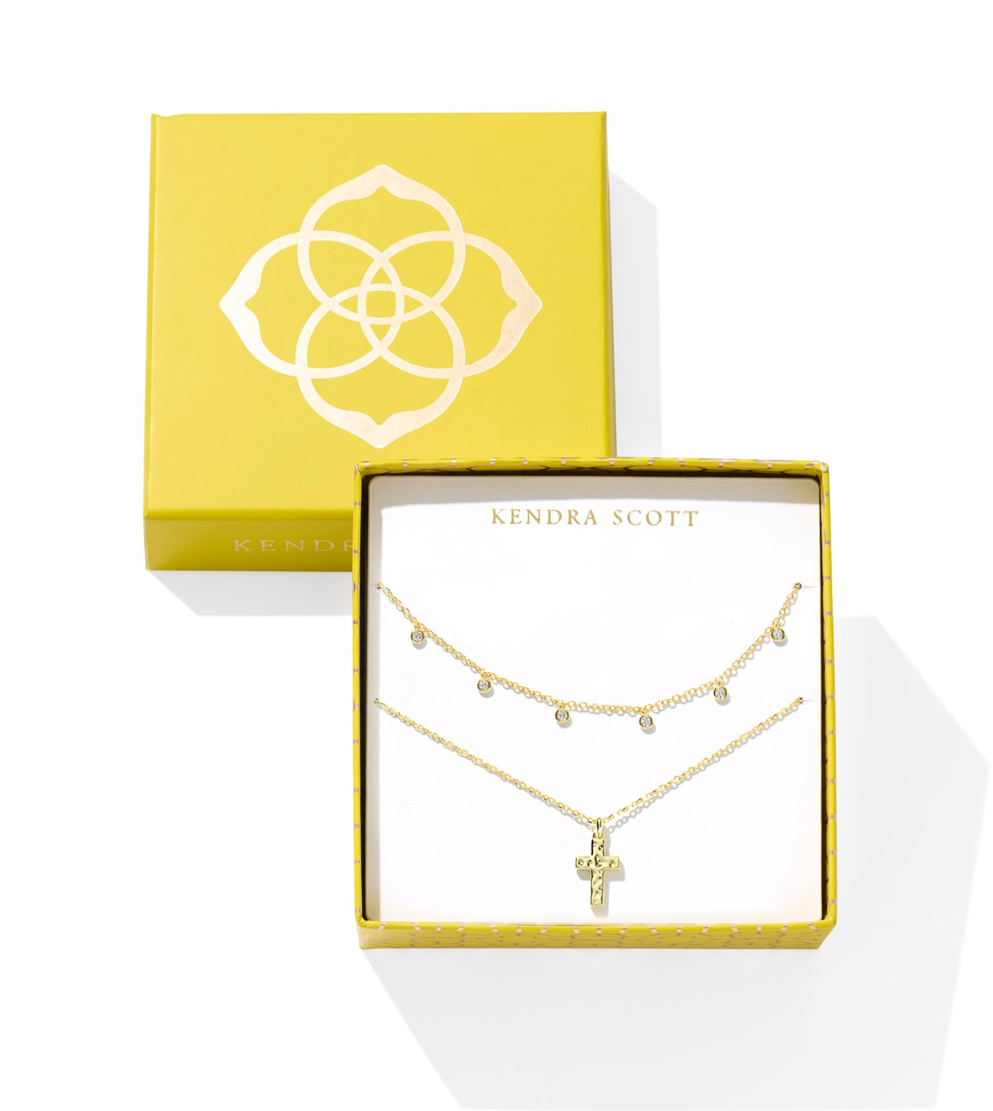 AMELIA CROSS NECKLACE GIFT SET GOLD WHITE CZ