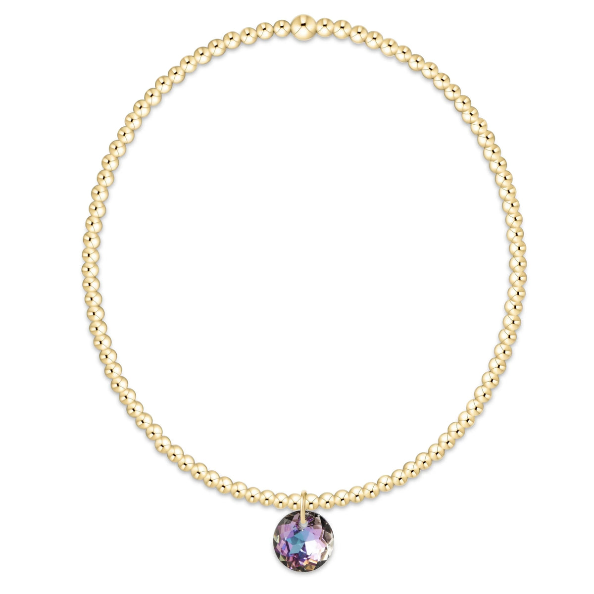 Classic Gold 2mm Bracelet - Reflection Small Charm 06