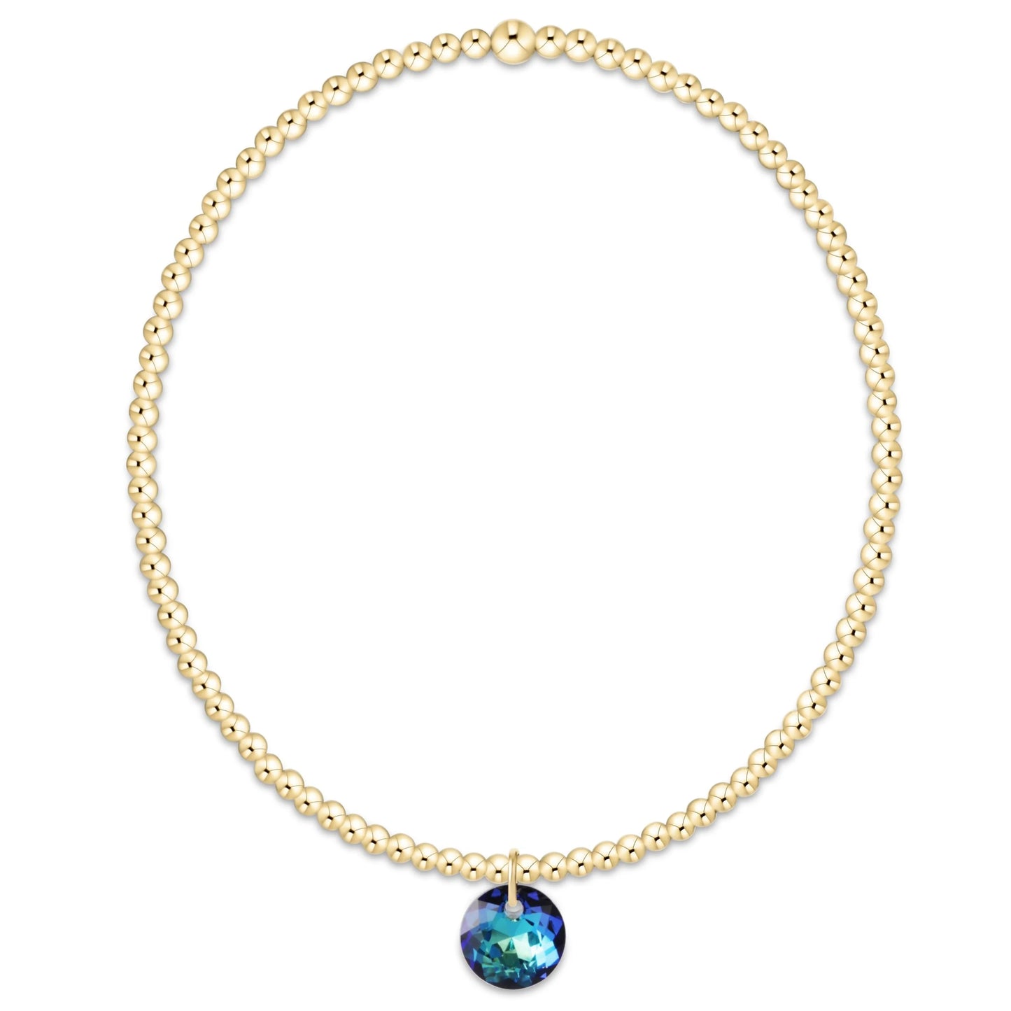 Classic Gold 3mm Extends Bracelet - reflection charm - 12