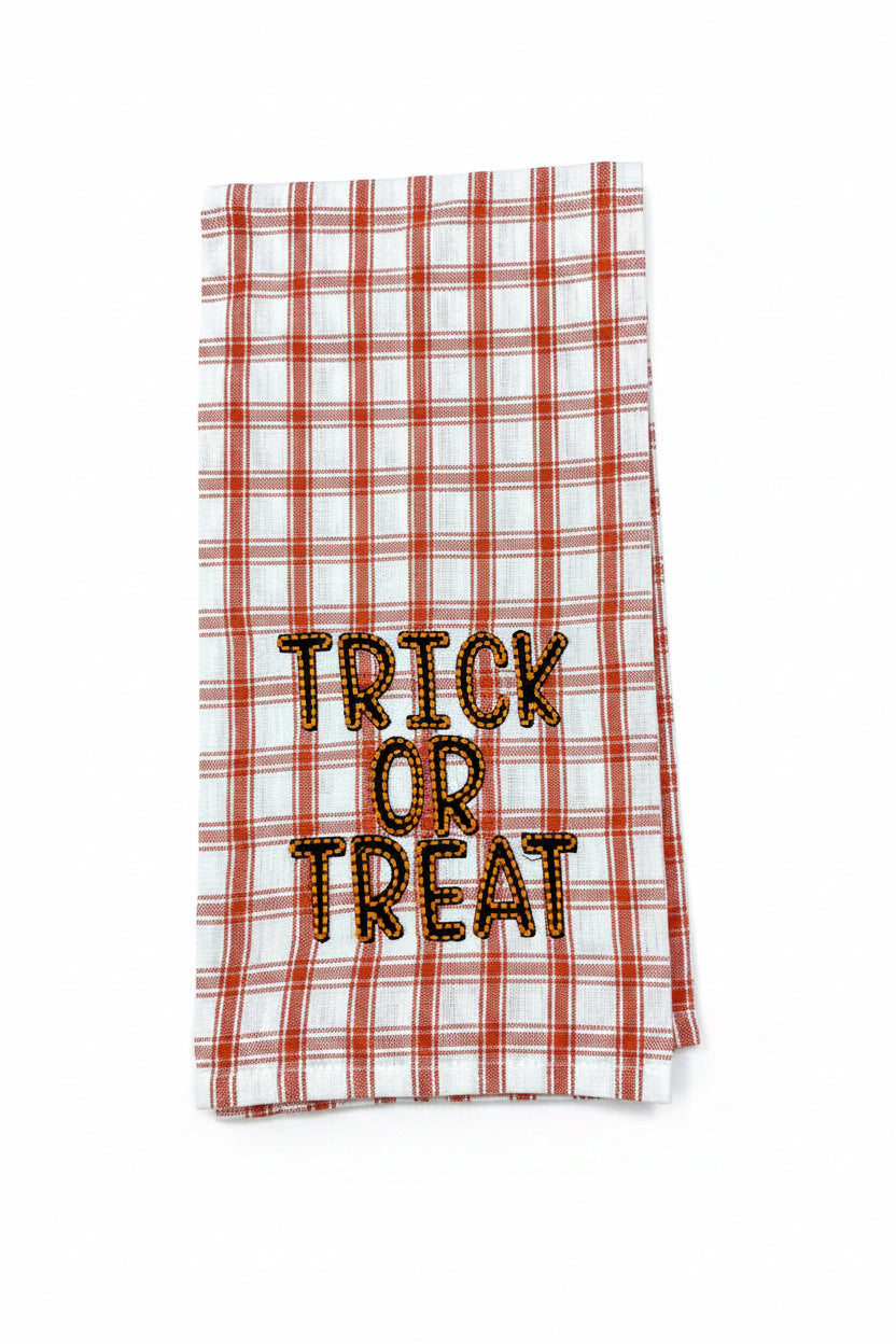 Orange Window Pan Trick or Treat Towel